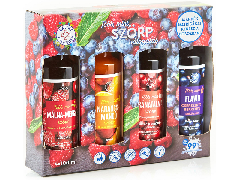 Bálint Több mint válogatás 4x 100 ml MIX 3 (málna-meggy,narancs-mangó,gránátalma,flavin szörp)