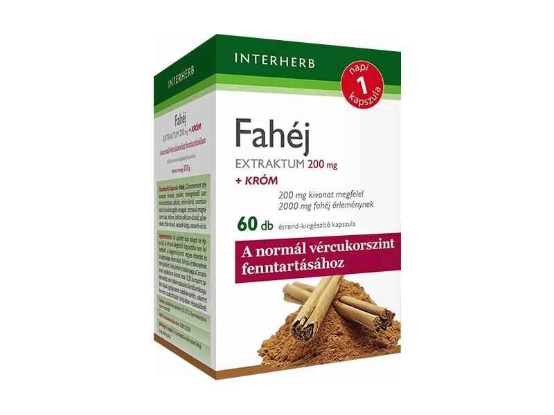 INTERHERB NAPI1 Fahéj Extraktum 200mg +króm 60db