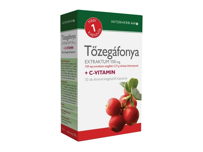 Interherb NAPI1 Tőzegáfonya Extraktum 150 mg kapszula 30 db