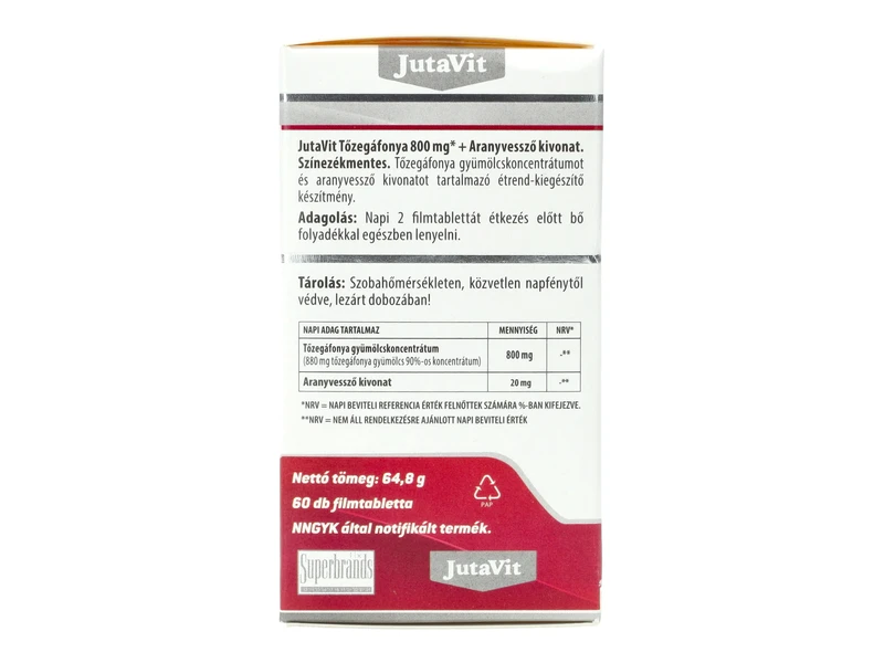 Jutavit tőzegáfonya 800mg + aranyvessző kivonat 60db