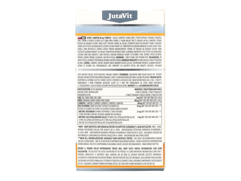 JutaVit L-karnitin (600mg) komplex 60db