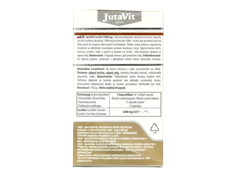 Jutavit Lecithin 1200 mg 100 db Lágykapszula
