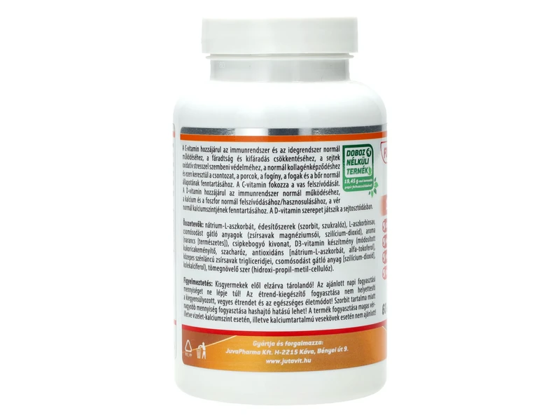 JutaVit C-vitamin 1000mg Forte rágótabletta+D3+csipkeb.kivonat 60db (narancs)