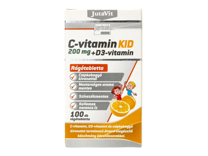 Jutavit C-vitamin KID 200mg + D3-vitamin 100db