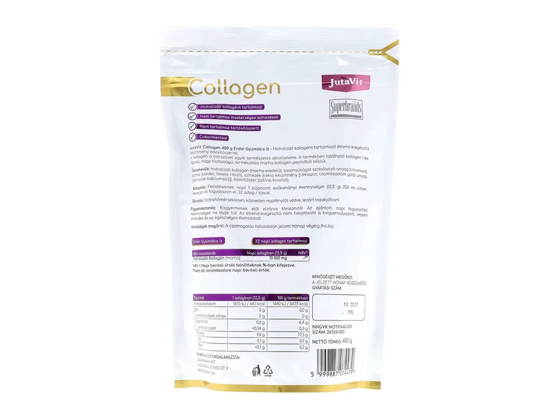 JutaVit Collagen Komplex italpor 400g Szeder és fekete ribizli ízben