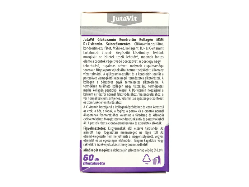 JutaVit Glükozamin+Kondroitin+MSM+Kolagén D+C vitamin tabletta 60db