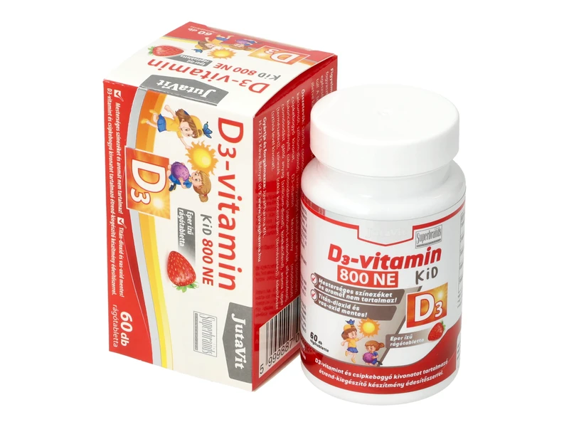 JutaVit D3-vitamin 800-NE KID eper ízű rágótabletta 60db
