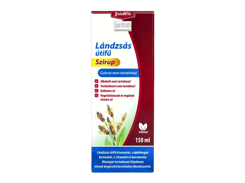 Jutavit Lándzsás Útifű Szirup Cukormentes 150 ml