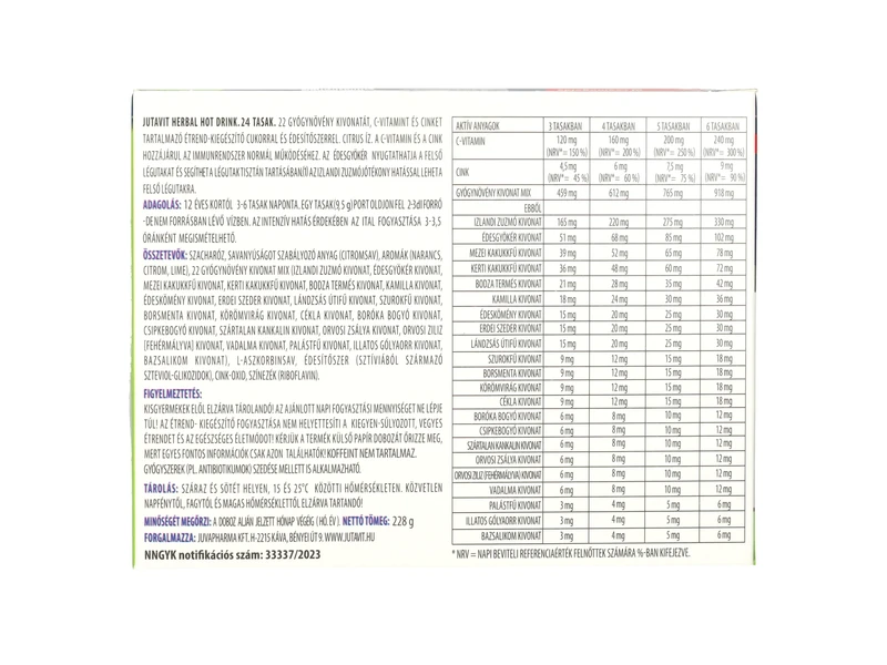 JutaVit Herbal Hot Drink Felnőtt 24db