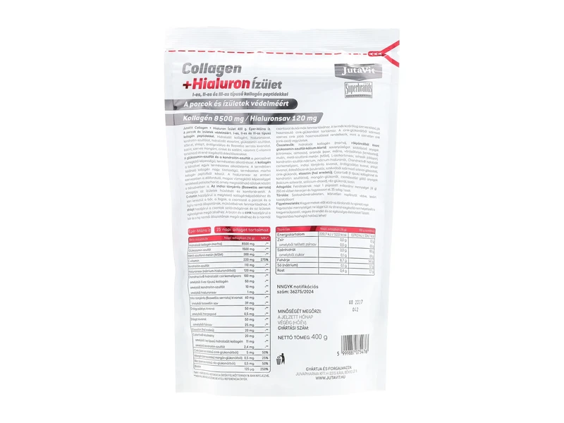 JutaVit Collagen+Hialuron ízület Eper-Málna 400 g
