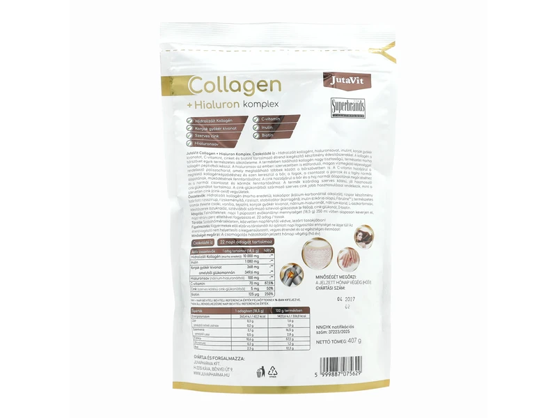 JutaVit Collagen + Hialuron komplex csokoládé 407g