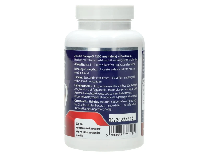 JutaVit Omega-3 halolaj kapszula 1200mg + E vitamin 100db