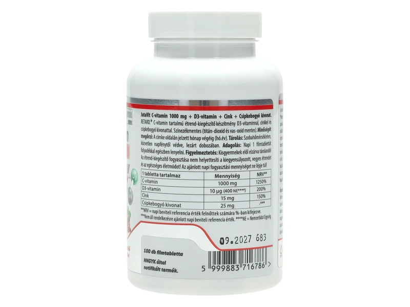 Jutavit C-vitamin 1000mg +D3 vitamin 100db