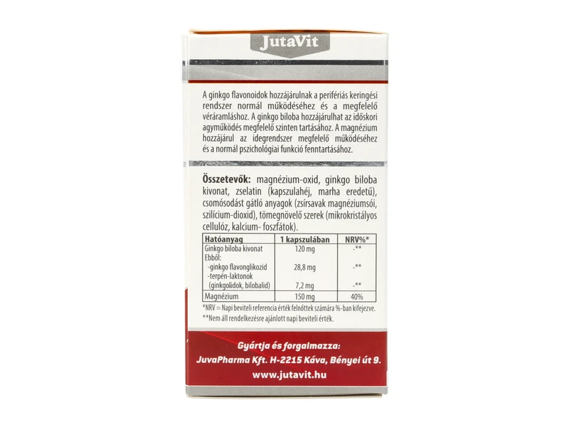 JutaVit Ginkgo Biloba forte 120 mg+Magnézium 150mg 50db