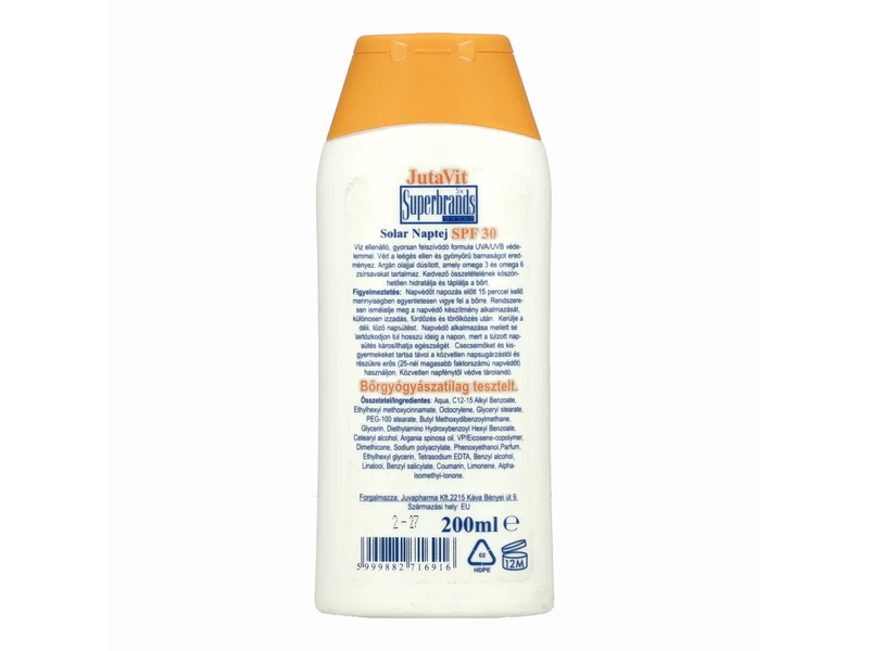 Jutavit Apotheke Solar naptej 30 faktor 200 ml