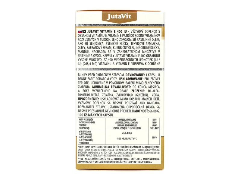 Jutavit E-vitamin 400 IU 100 db Lágykapszula