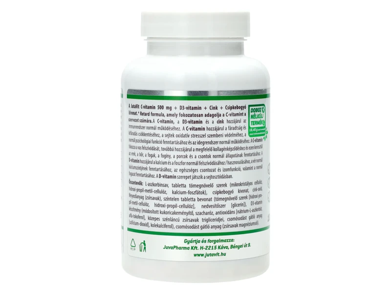 JutaVit C-500 + D3 nyújtott csipkebogyó filmtabletta 100db