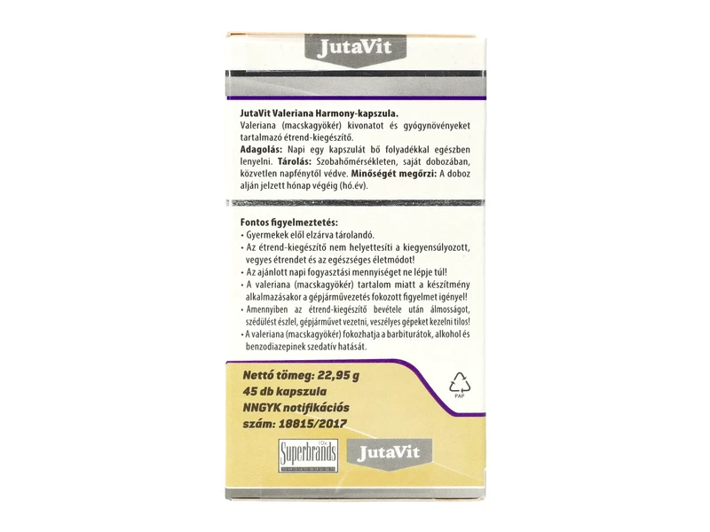 JutaVit Valeriana harmony kapszula 45db