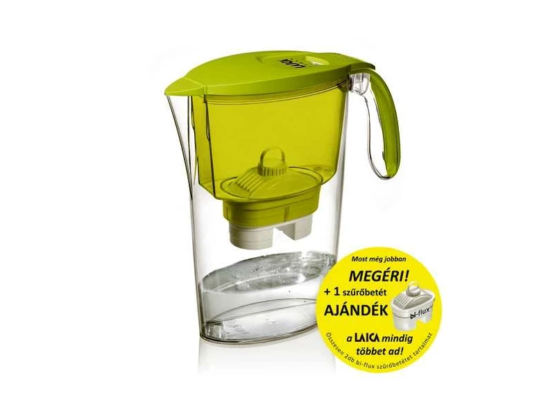 Laica Color Clear line vízszűrő kancsó ZÖLD 2db szűrőbetéttel