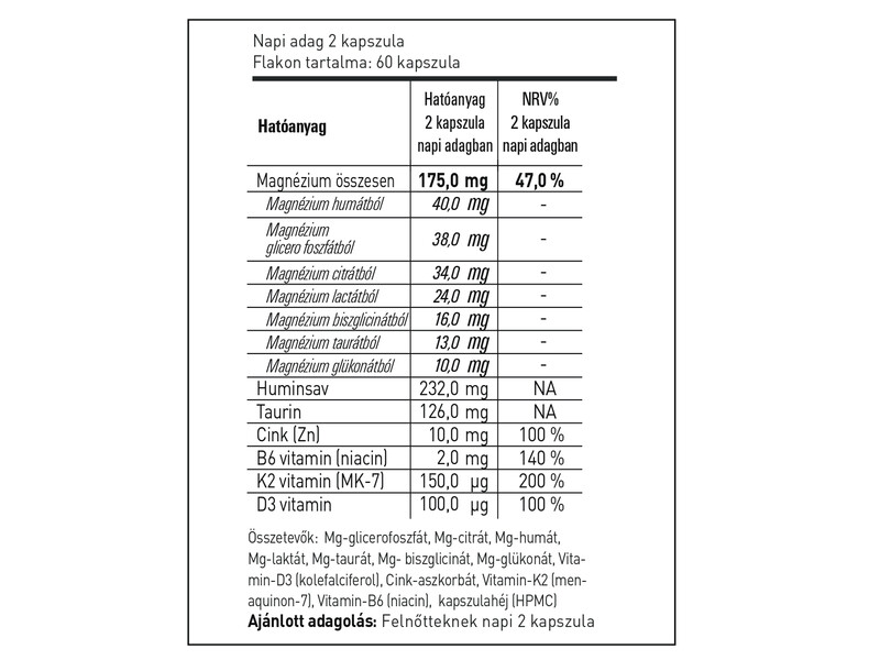 Hymato Magnézium 7 60db vega kapszula