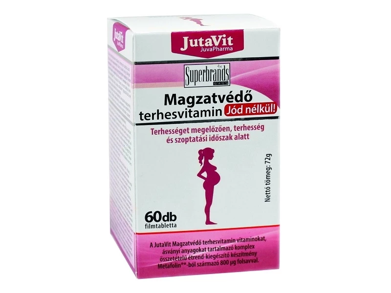 JutaVit Magzatvédő terhesvitamin (JÓD nélkül) filmtabletta 60db