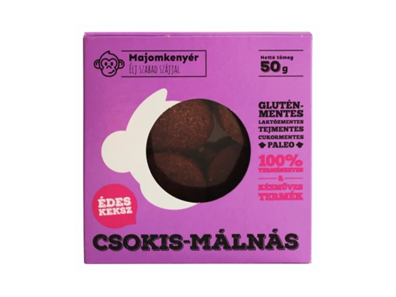 Majomkenyér csokis-málnás paleokeksz 50 g