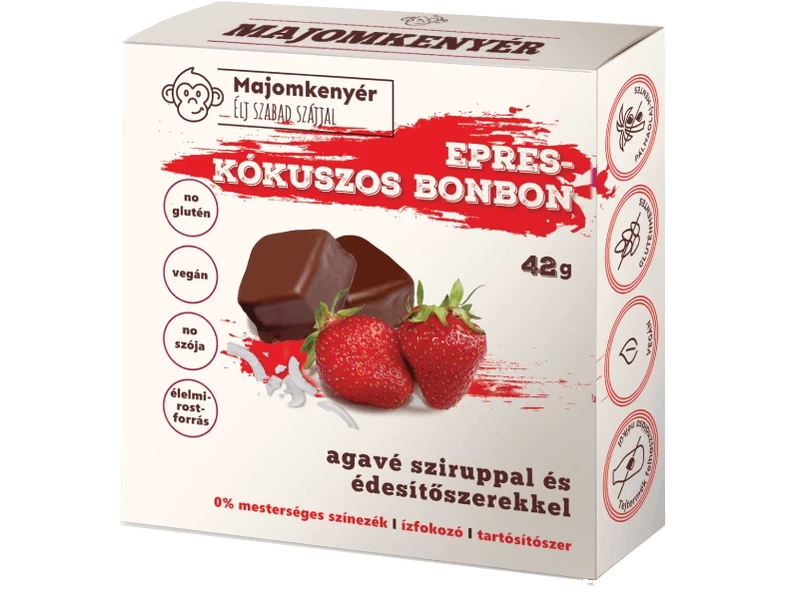Majomkenyér epres kókuszos bonbon 42g