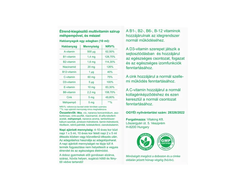 Vitaking Multivitamin szirup 100ml