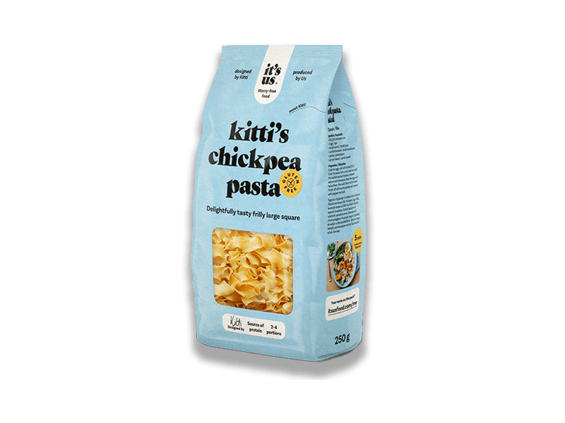 it's us KITTI'S gluténmentes csicseriborsó száraztészta nagykocka 250g