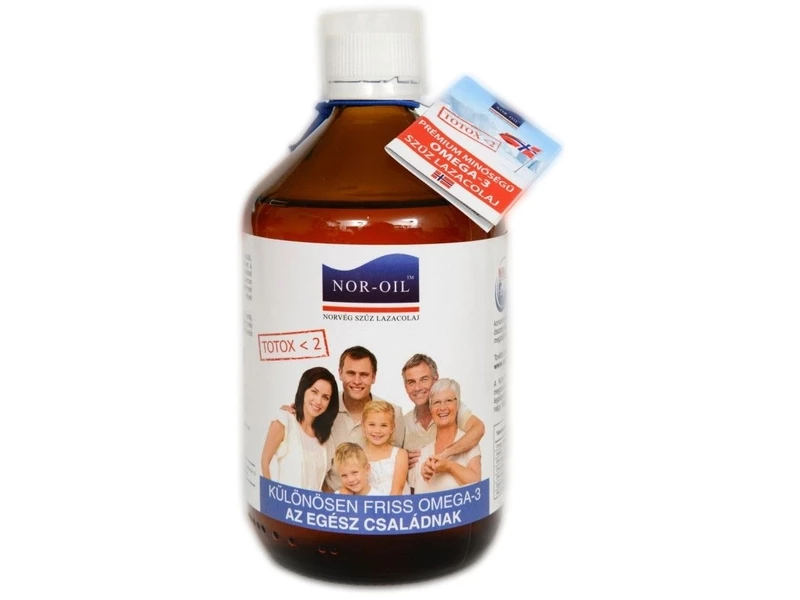 NOR-OIL Premium Omega-3 Lazacolaj Az Egész Családnak 500 ml