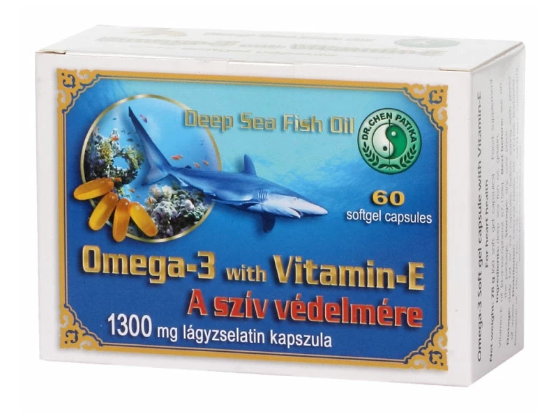 Omega-3 lágyzselatin kapszula E-vitaminnal 60 db (Dr.Chen)