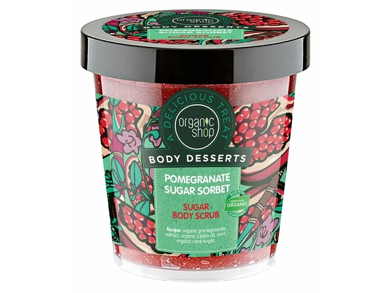 Organic Shop Cukros gránátalma testradír 450 ml