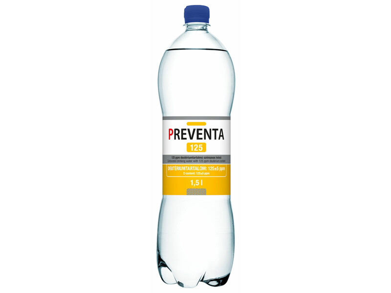 Preventa 125 csökkentett deutérium víz szénsavas 1,5l