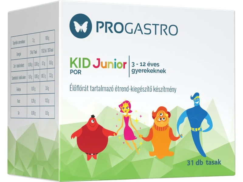 ProGastro KID Junior Élőflórát tartalmazó Étrend-kiegészítő készítmény 31 tasak