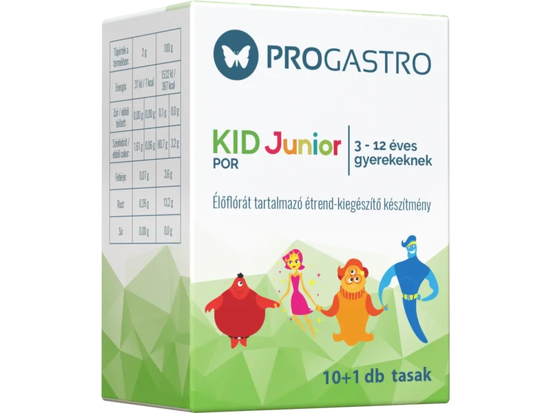 ProGastro KID Junior Élőflórát tartalmazó Étrend-kiegészítő készítmény 11 tasak
