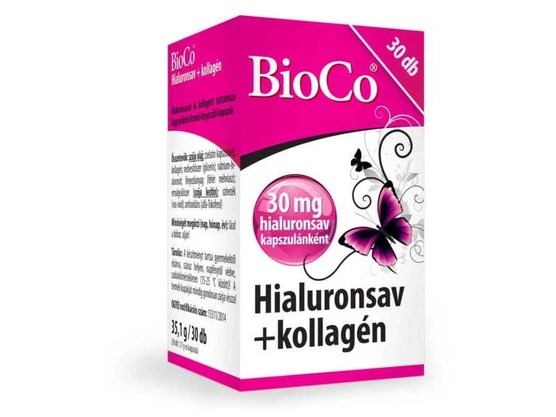 BioCo Hialuronsav+Kollagén 30db