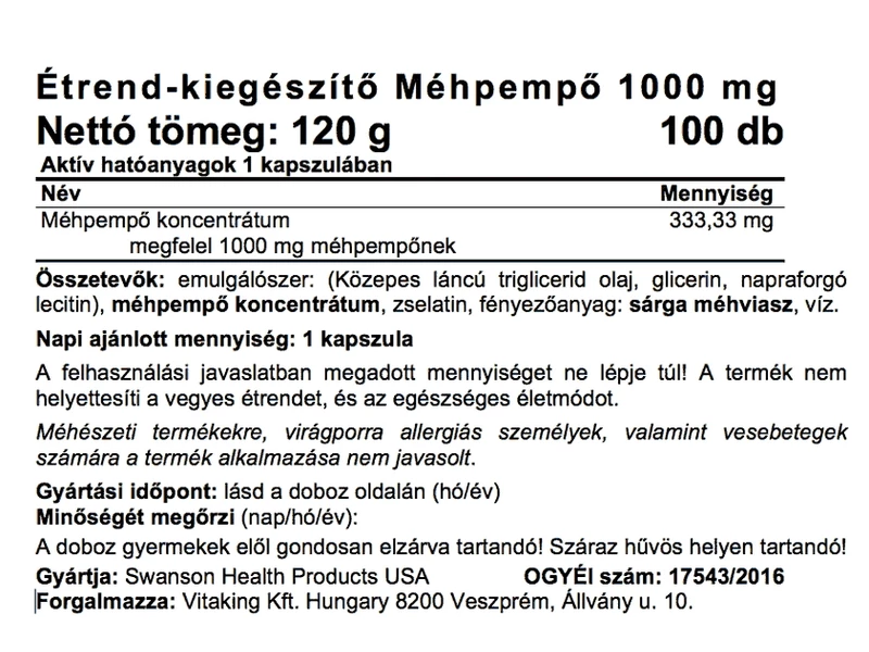 SW Royal Jelly 100db 1000mg