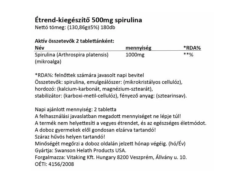SW Spirulina 180db