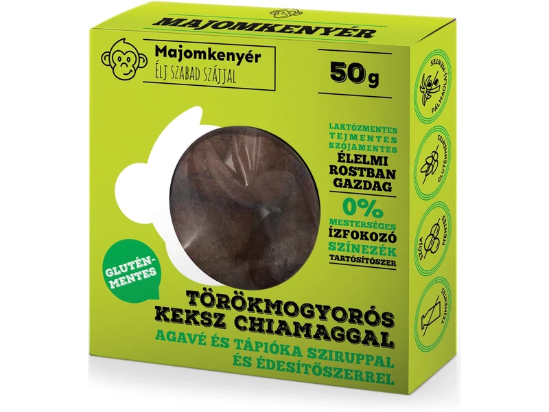 Majomkenyér törökmogyorós chia magos paleokeksz 50g