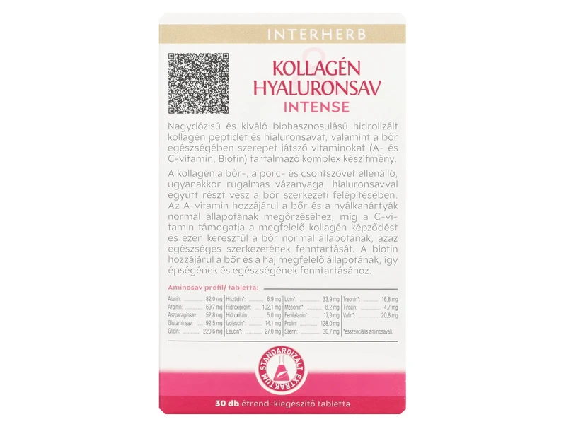 INTERHERB KOLLAGÉN -HYALURONSAV INTENSE TABLETTA 30DB