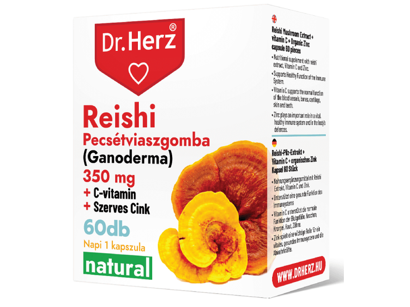 Dr. Herz Reishi 350mg + C-vitamin + Szerves Cink 60db