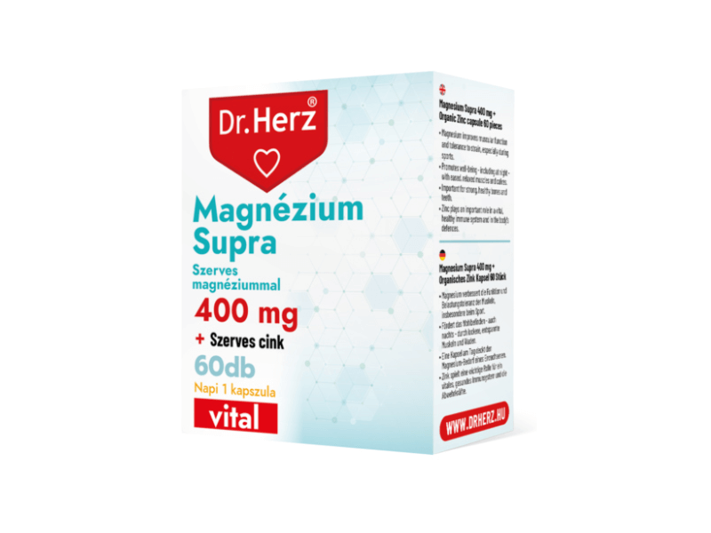 Dr.Herz Magnézium Supra 400mg + szerves cink 60db