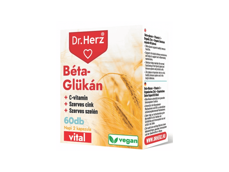 Dr. Herz Béta-Glükán+Szerves Zn+Se+C-vitamin 60 db