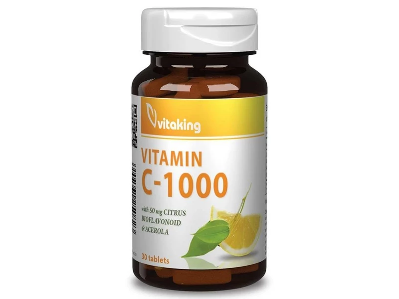 Vitaking C-1000mg Vitamin Bioflavonoid, Csipke., Acerola 30 db