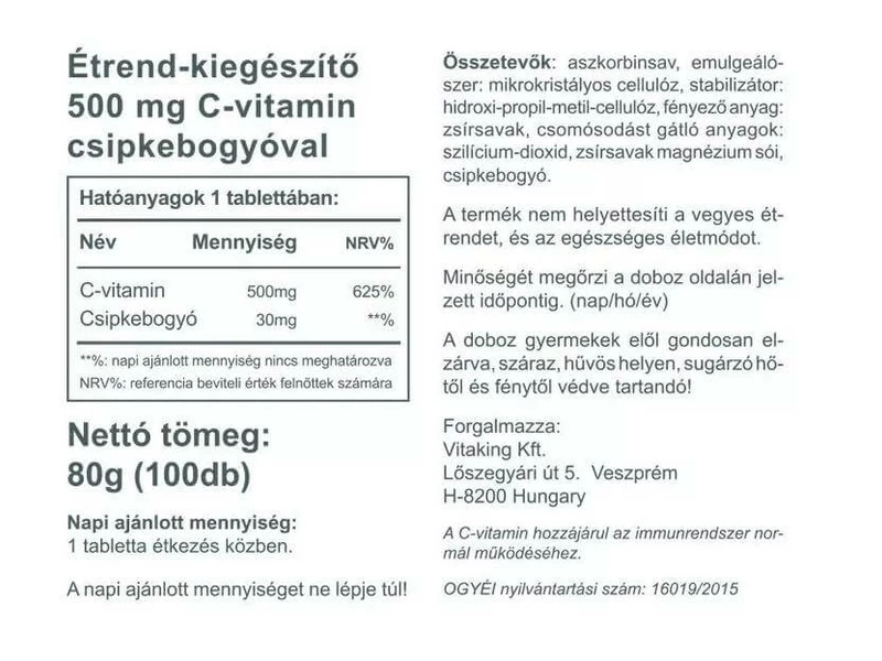 Vitaking C-500 Vitamin TR Time 100 db
