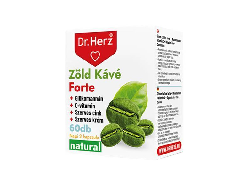DR Herz Zöld Kávé Forte + C-vitamin+Glükomannán 60db