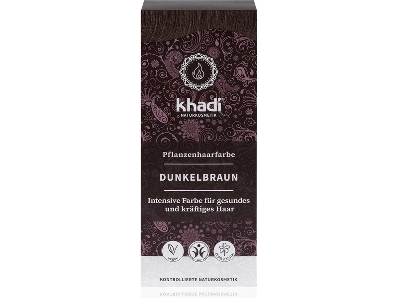 Khadi Hajfesték por 100g - Sötétbarna