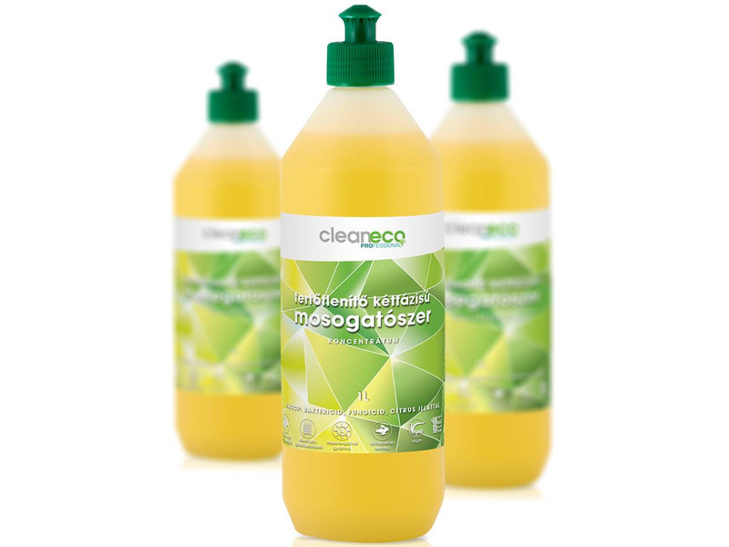 Cleaneco Kétfázisú Fertőtlenítő mosogatószer koncentrátum 1L