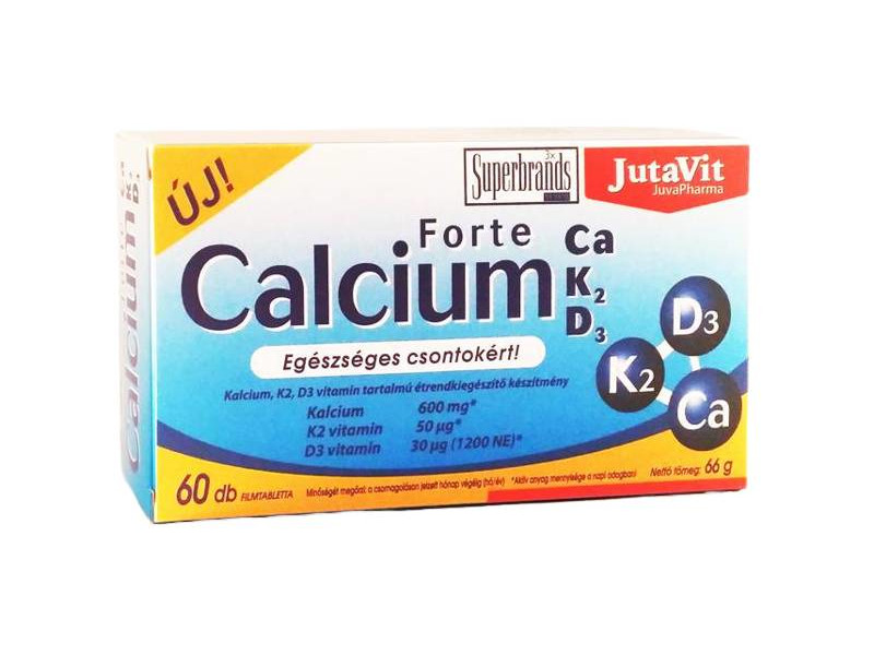 Jutavit Calcium Forte Ca/K2/D3 60 db Filmtabletta
