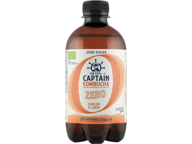 Kombucha ZERO Élőflórás ital ,gyömbér-citromos BIO 400ml